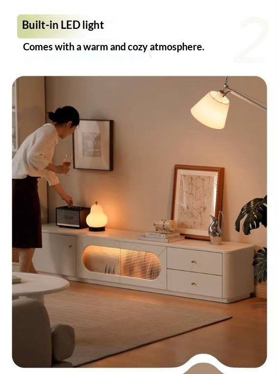 Solid RubberWood TV Cabinet Floor-Standing Low Cabinet.