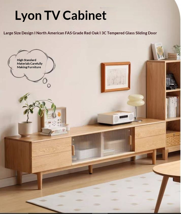 Ash, Oak Solid Wood TV Cabinet Modern.