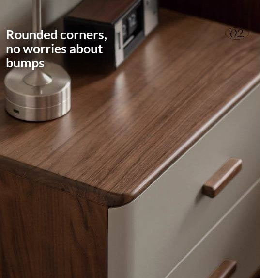 Black Walnut Solid Wood Italian Light Luxury Nightstand