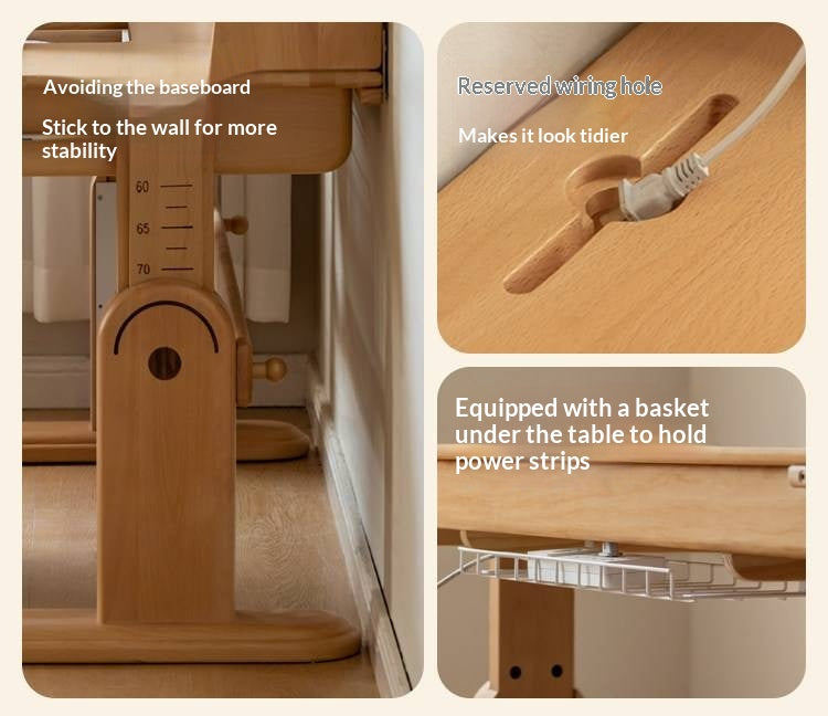 Beech Solid Wood Kids Study Table