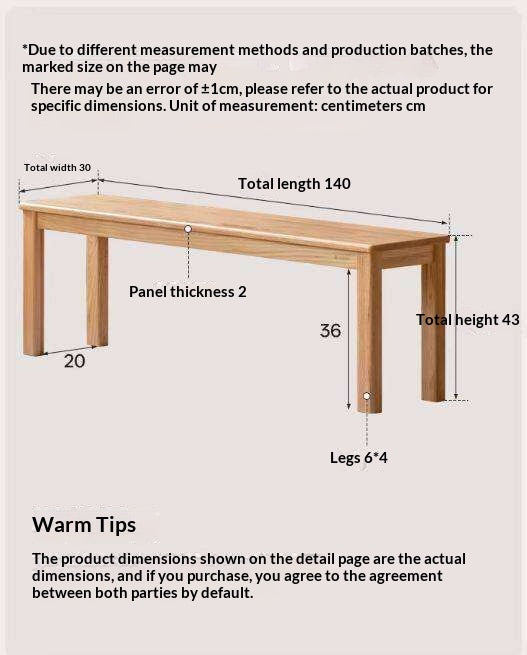 Ash, Oak, Beech, Solid Rubberwood Wide Seat Bench