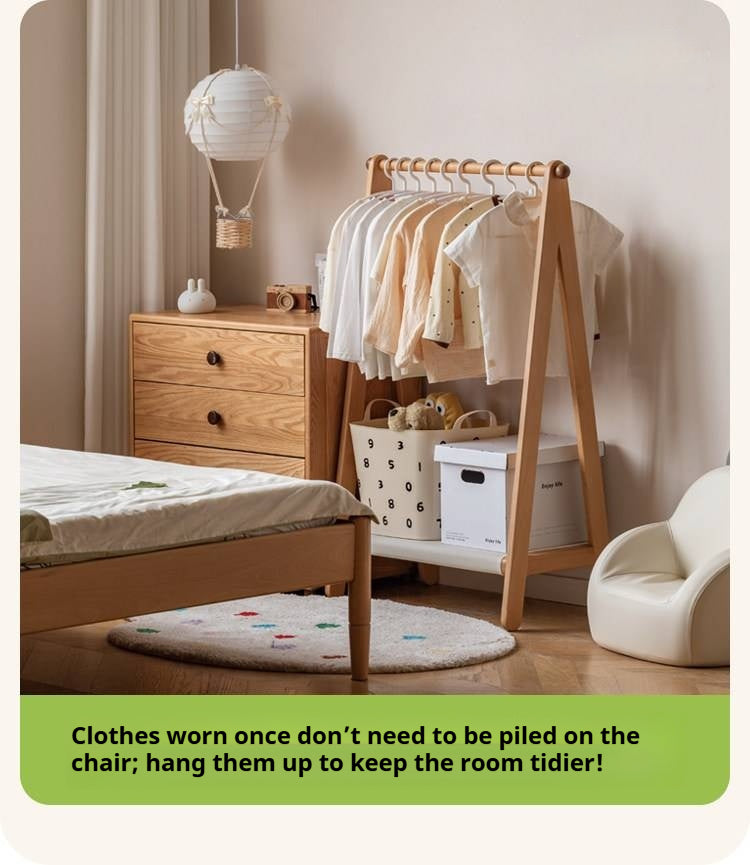 Beech Solid Wood Kids Wardrobe