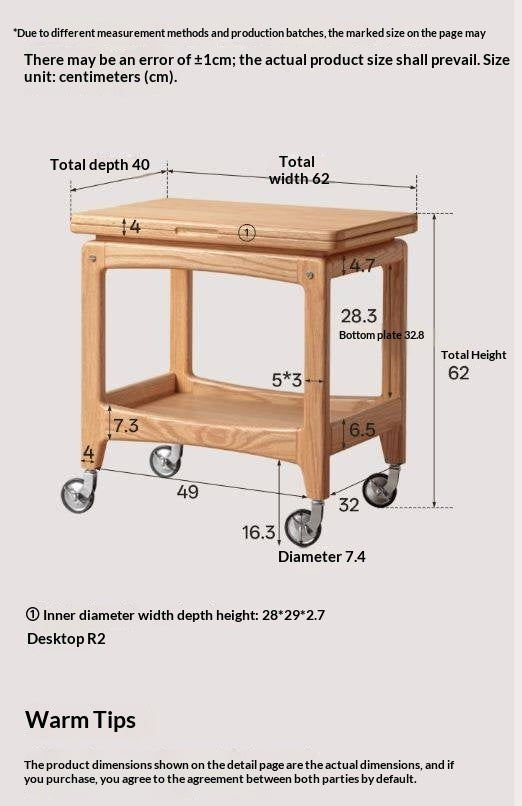 Oak Solid Wood Folding Side Table