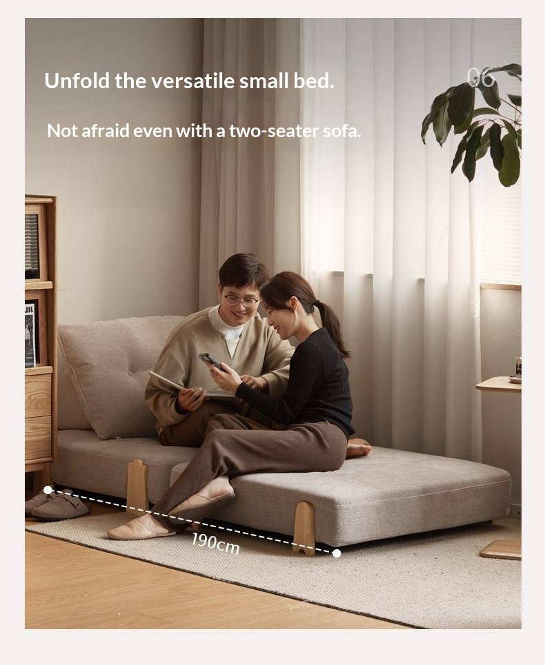 Armless Folding Sofa Bed with Wood Legs