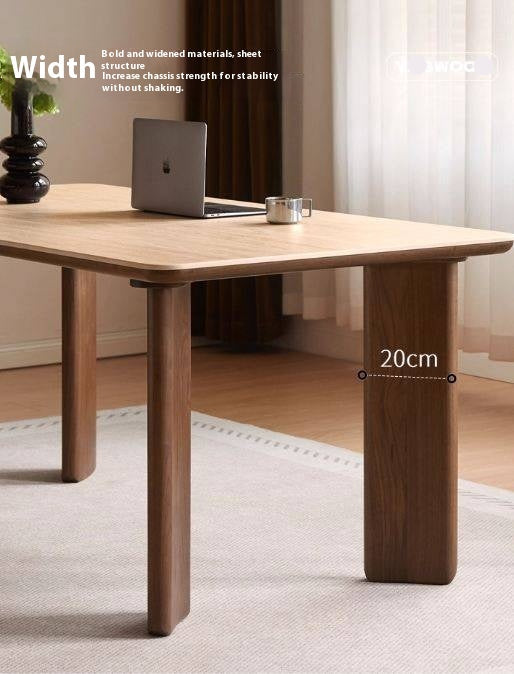 Black Walnut Solid Wood Rock Plate Dining Table