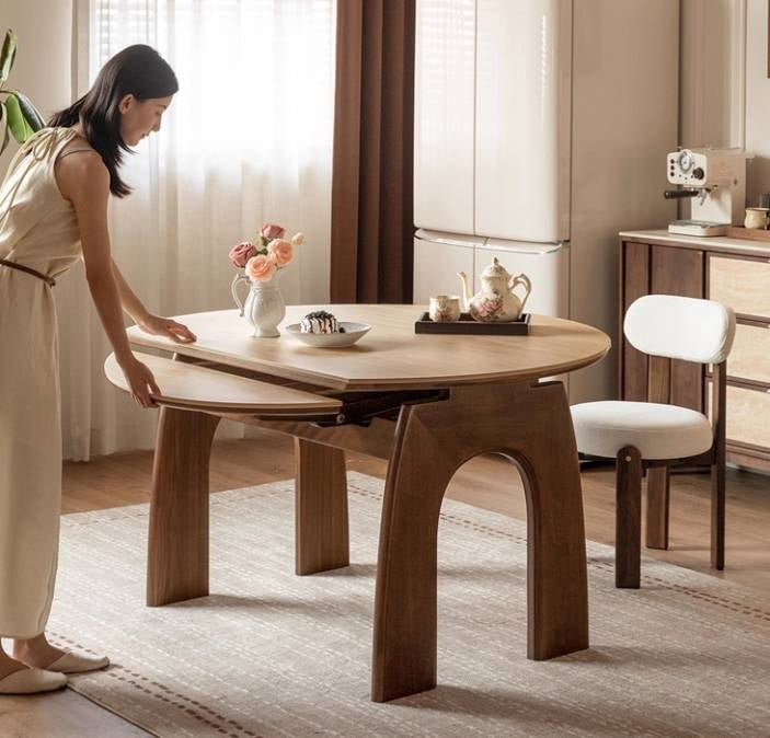 Black Walnut Solid Wood Round Dining Table