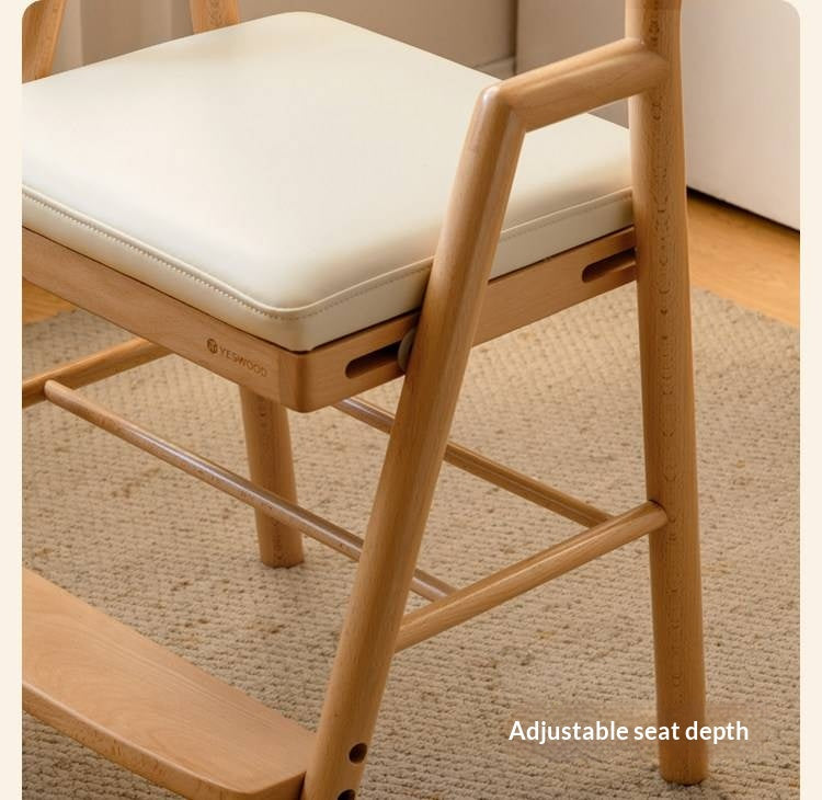 Oak, Beech Solid Wood Kids Chair Height-Adjustable