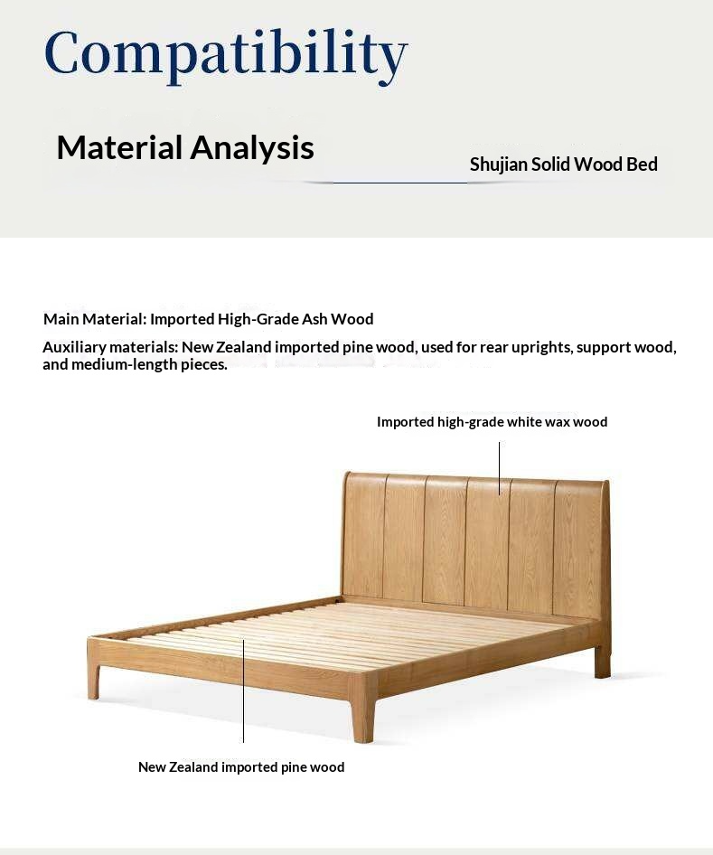 Ash Solid Wood Channel Tufted Platform Bed