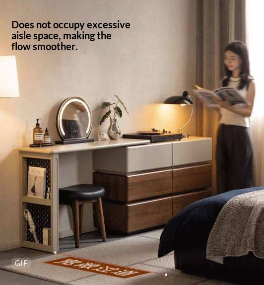 Black Walnut, Poplar Solid Wood Vanity Table Modern Italian Design