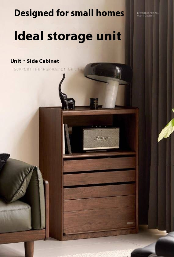 Black Walnut Solid Wood Side Cabinet