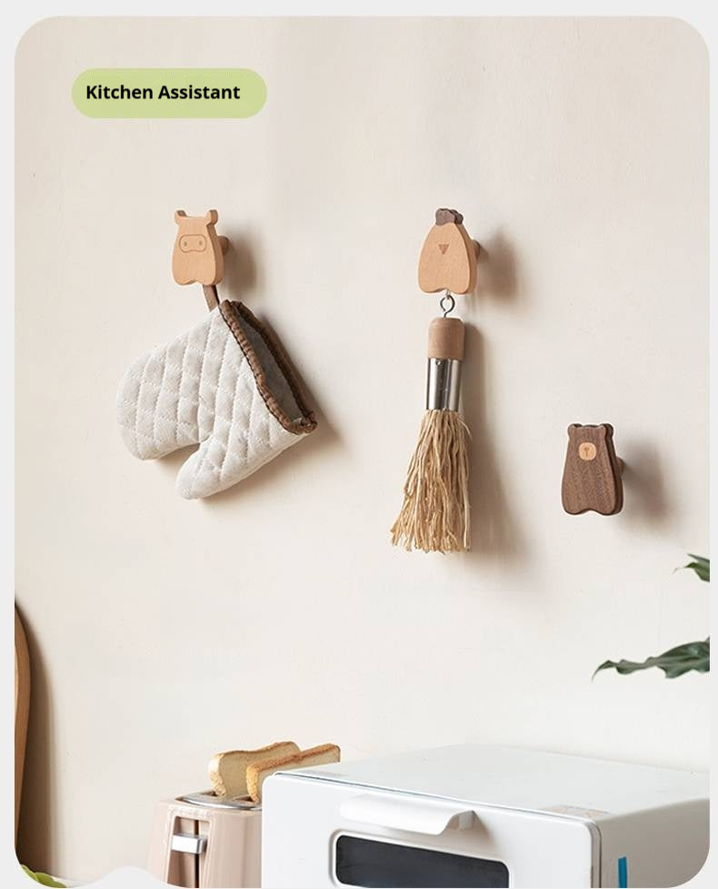 Beech Solid Wood Hook Hanging Clothes