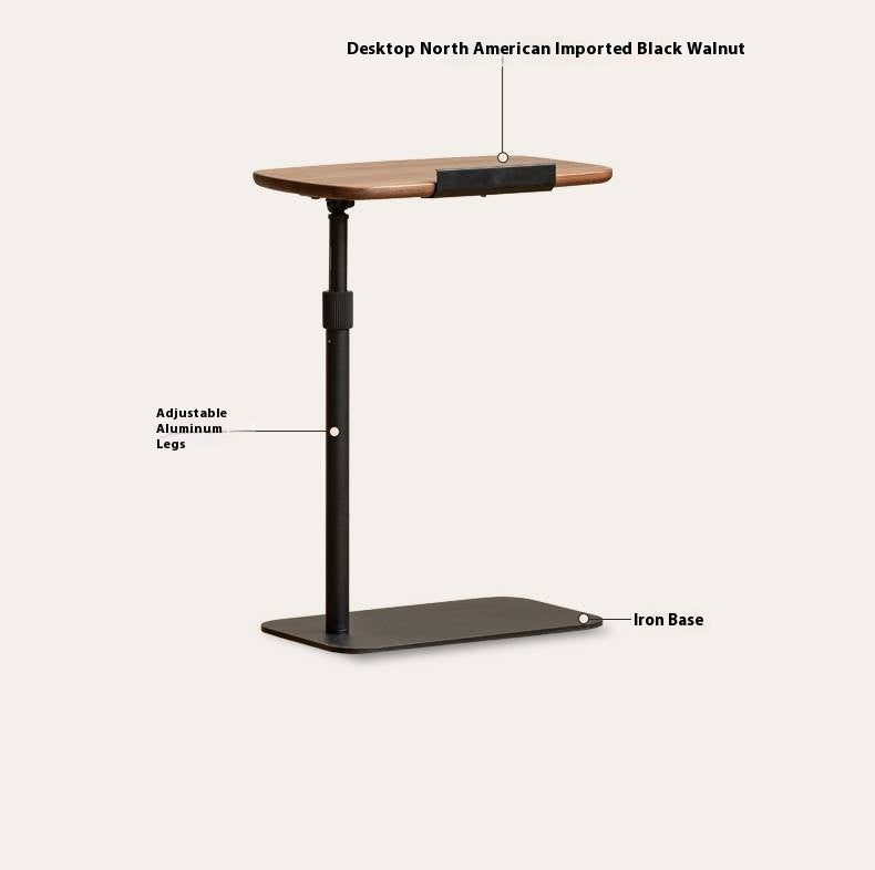Black Walnut Solid Wood Liftable Rotating Side Table
