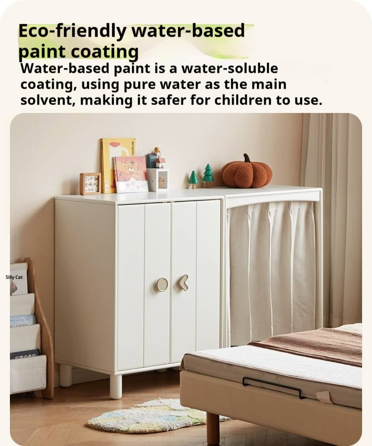 Solid Rubberwood Children's Wardrobe Combination