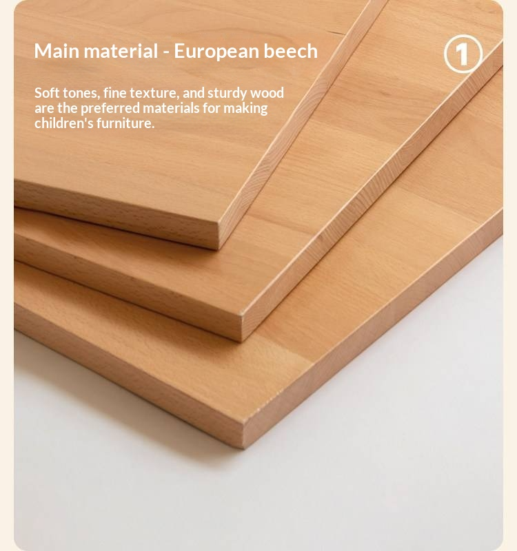 Beech Solid Wood Convertible Bunk Bed with Storage Drawers