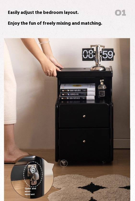 Solid RubberWood Multi Functional Nightstand.
