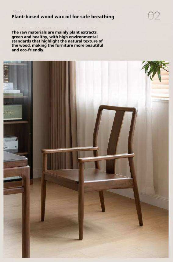 Black Walnut Solid Wood Tea Chair