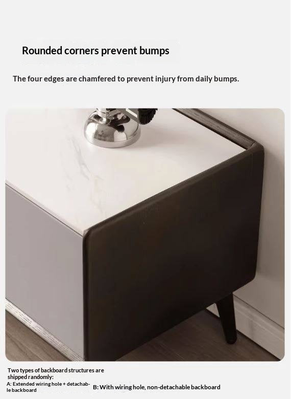 Tulipwood Solid Wood Light Luxury Rock Slab Double Drawer TV Cabinet