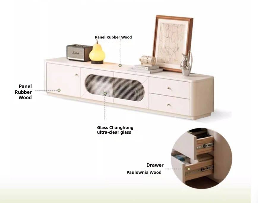 Solid RubberWood TV Cabinet Floor-Standing Low Cabinet.