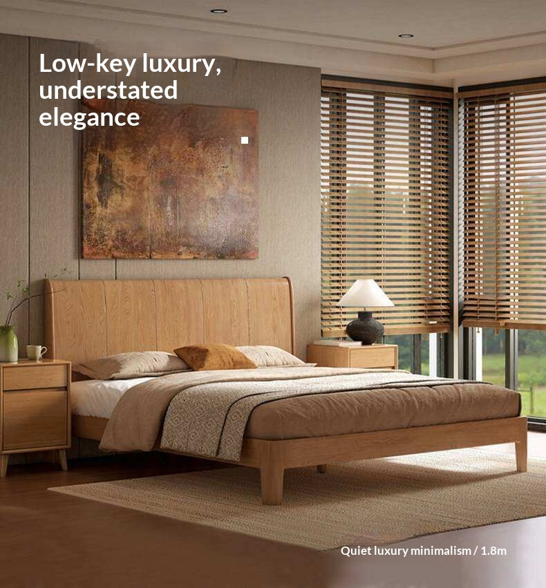 Ash Solid Wood Channel Tufted Platform Bed