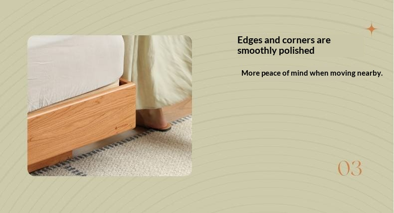 Cherry Solid Wood Modern Minimalist Storage Box Bed with Suspension Design