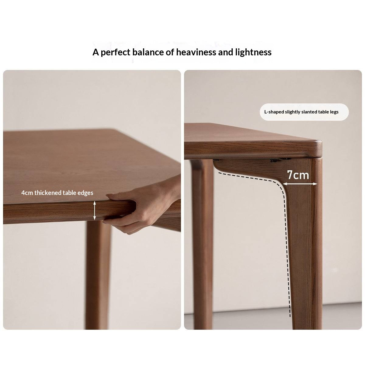 Ash Solid Wood Modern Minimalist Dining Table