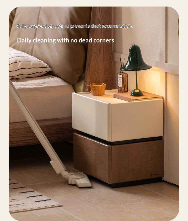 Solid RubberWood Two-Tone Nightstand