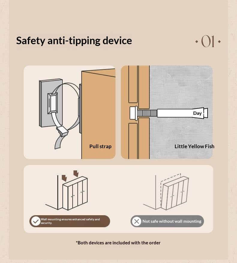 Black Walnut Solid Wood Wardrobe In Vintage Style