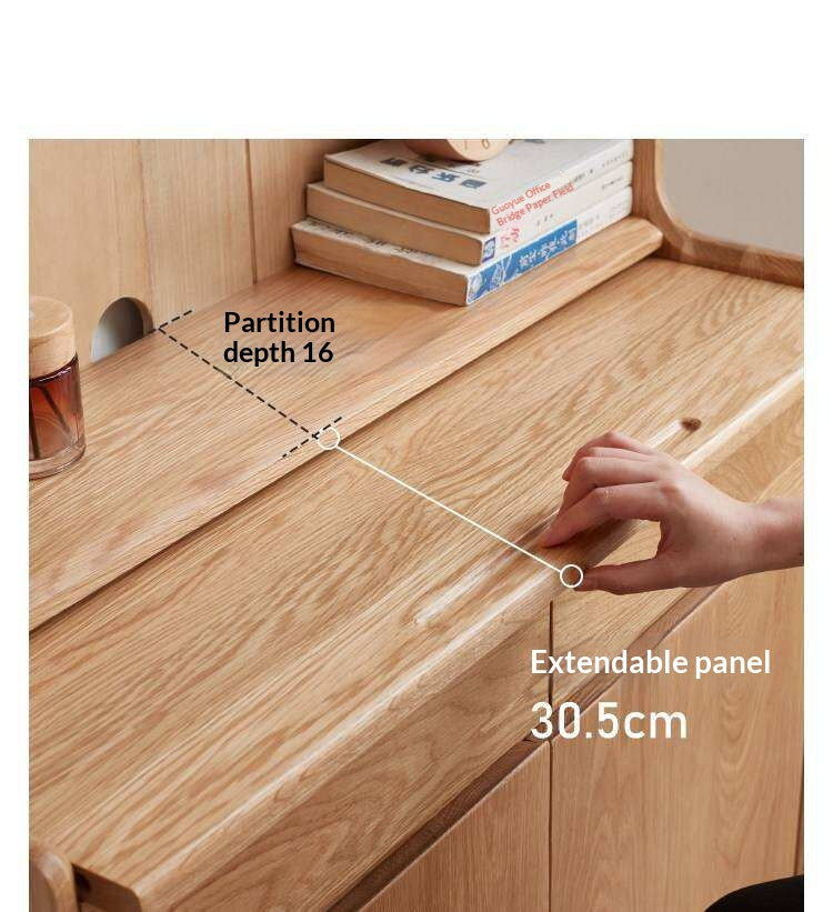 Oak Solid Wood Bookcase Free Combination Floor-to-ceiling Bookshelf