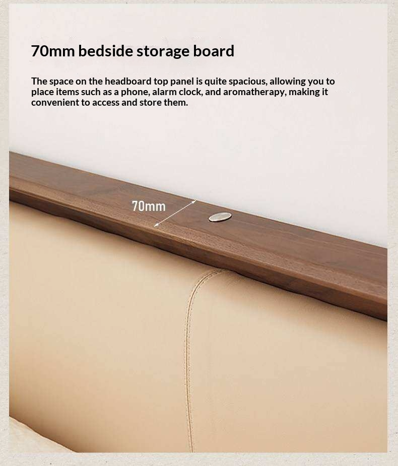 Ash Solid Wood Leather Soft Bed