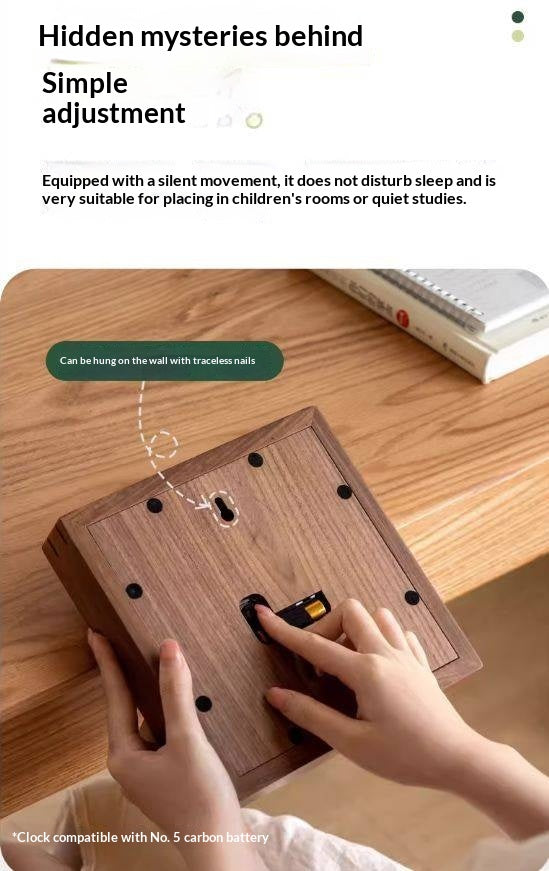 Cherry, Black Walnut Solid Wood Silent Movement Wall Clock