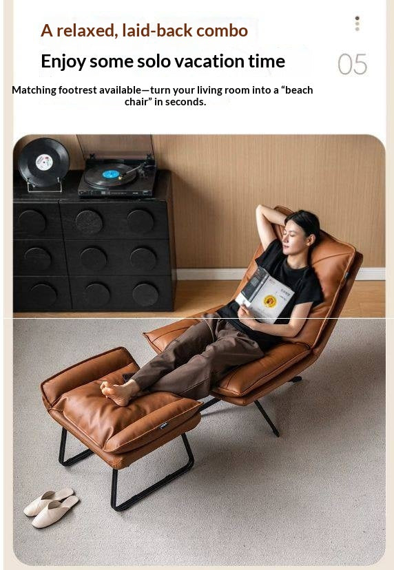 Organic Leather 360° Swivel Lounge Chair