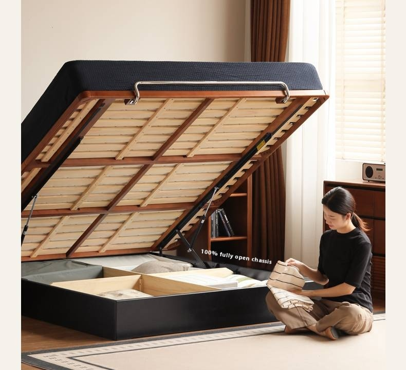 Poplar Solid Wood Suspended Box Bed Bauhaus Style