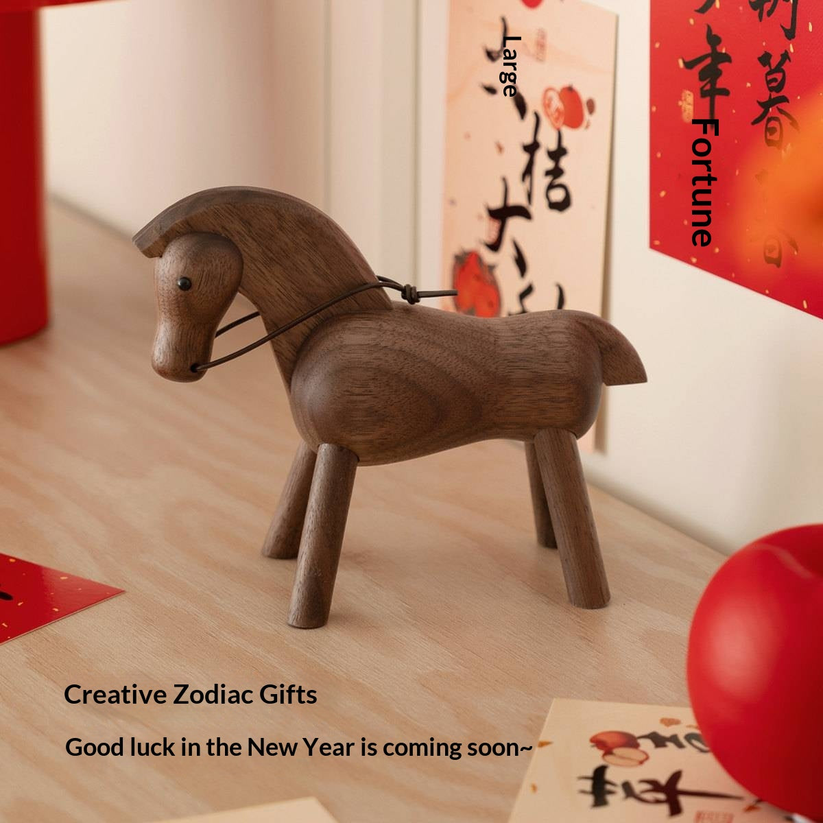 Black Walnut Solid Wood Nordic Style Animal Figurines for Wall Hanging