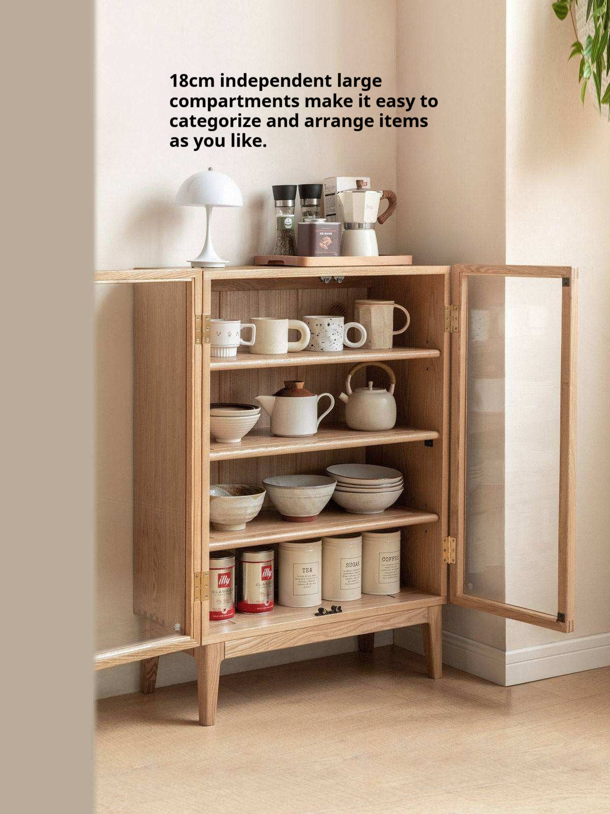 Ash Solid Wood Storage Sideboard