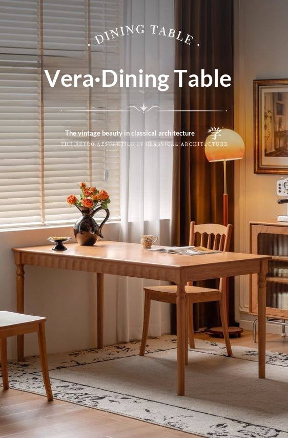 Cherry Solid Wood American Retro Dining Table