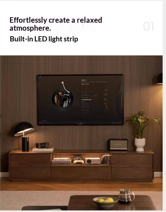 White Oak, Black Walnut Solid Wood TV Stand