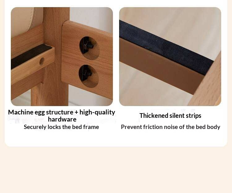 Beech Solid Wood Compact Bunk Bed, Suitable for Adults and Children