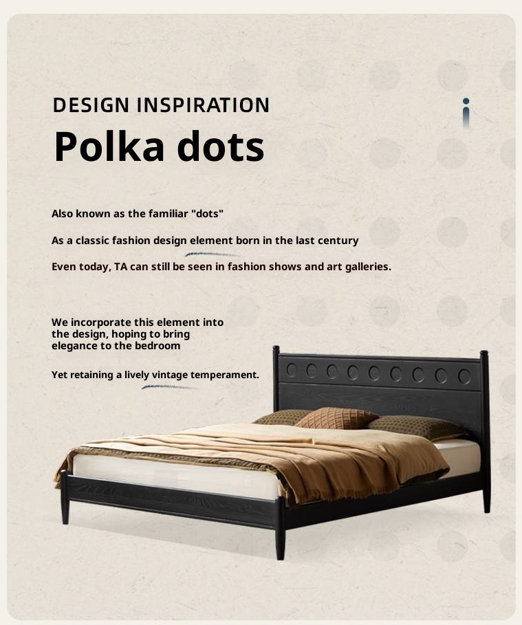 Ash Solid Wood Bed Vintage Style