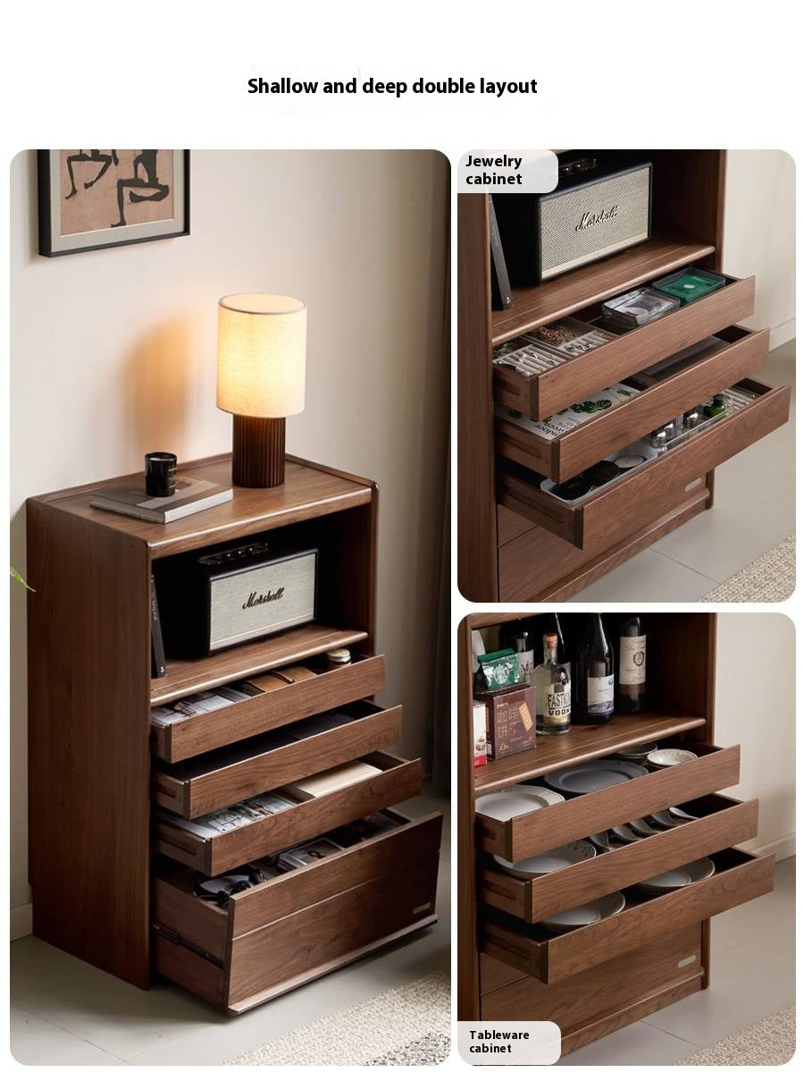 Black Walnut Solid Wood Side Cabinet