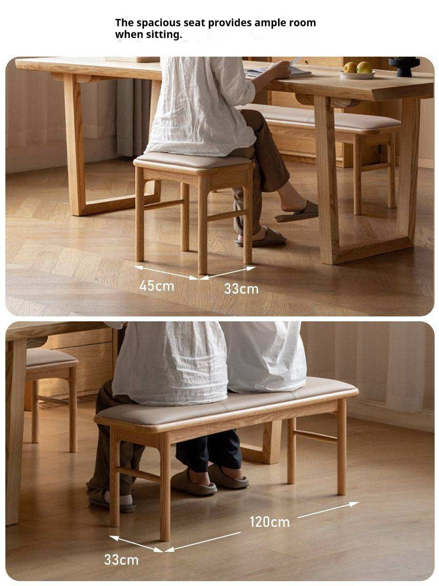 Black Walnut, Oak Solid Wood Tea Stool, Long Stool
