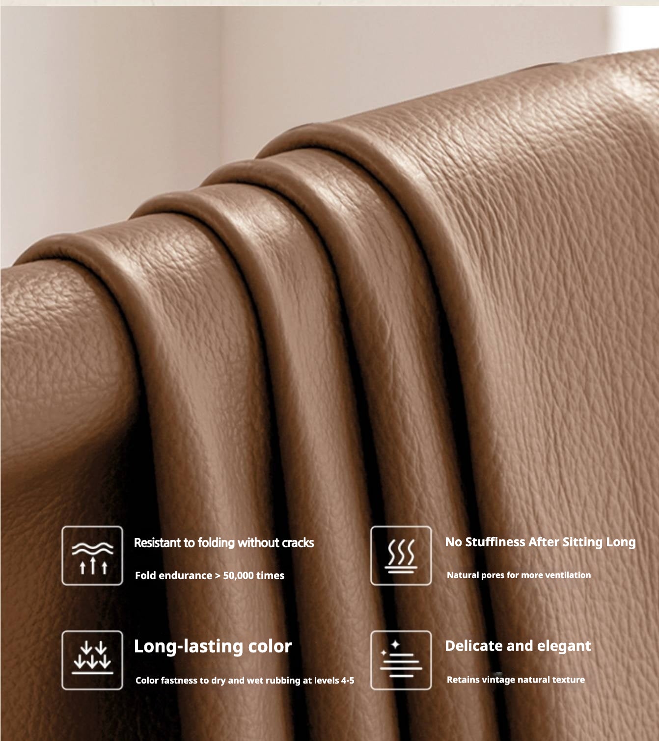 Genuine Leather Sofa Italian Light Luxury Tofu Block Sofa