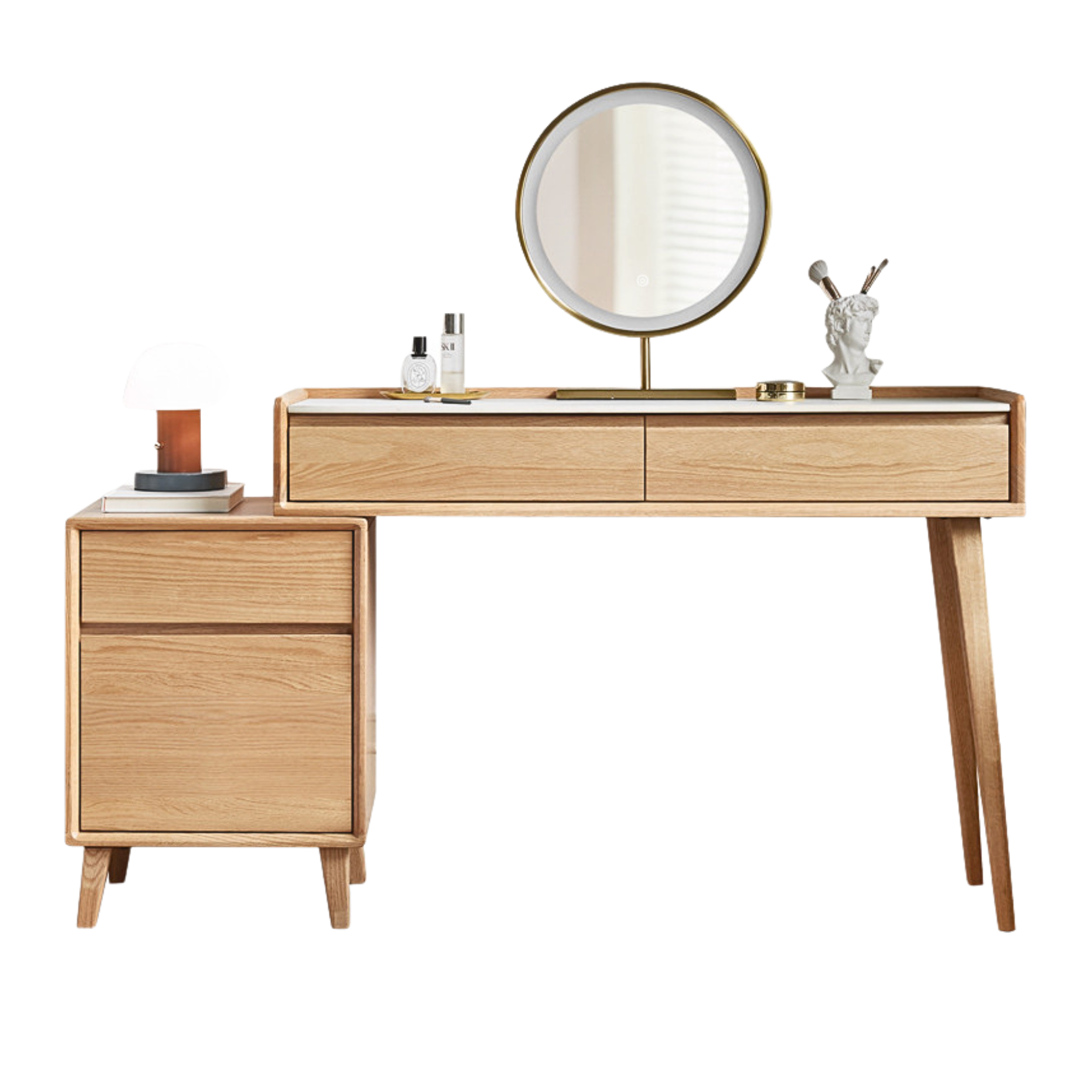 Oak solid wood Modern Simple Rock Board Dressing Table