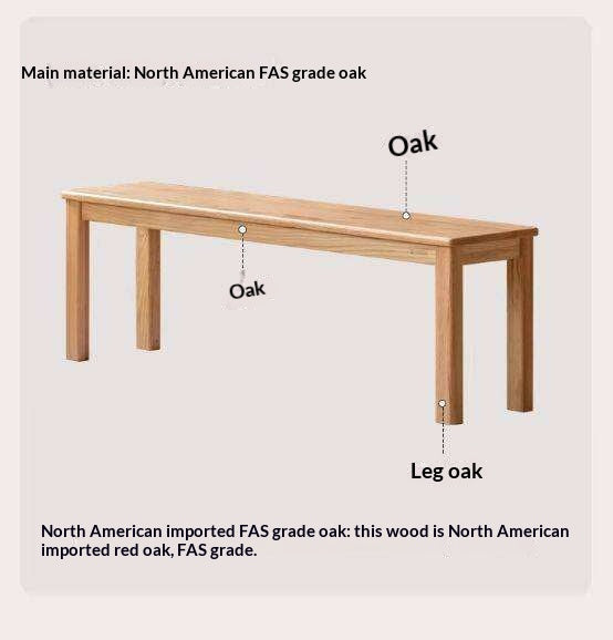 Ash, Oak, Beech, Solid Rubberwood Wide Seat Bench
