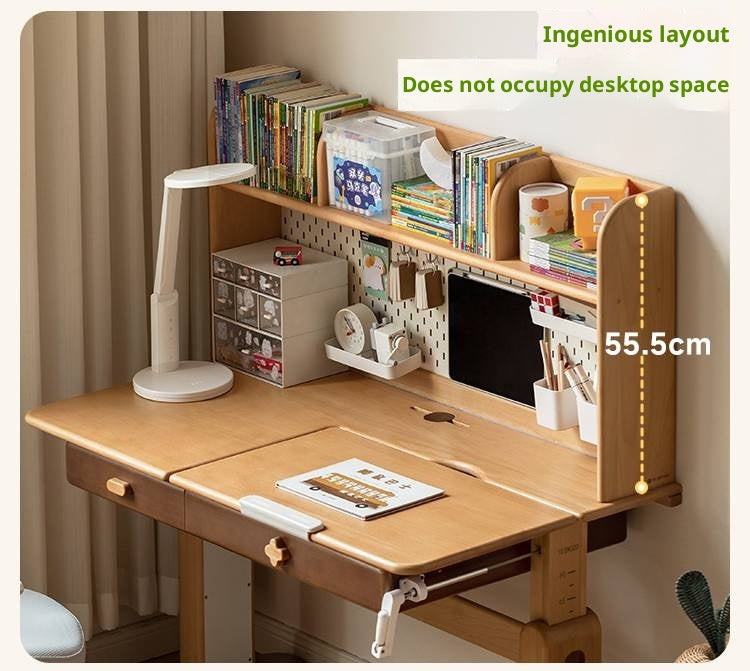 Beech Solid Wood Adjustable Height-Adjustable Study Desk