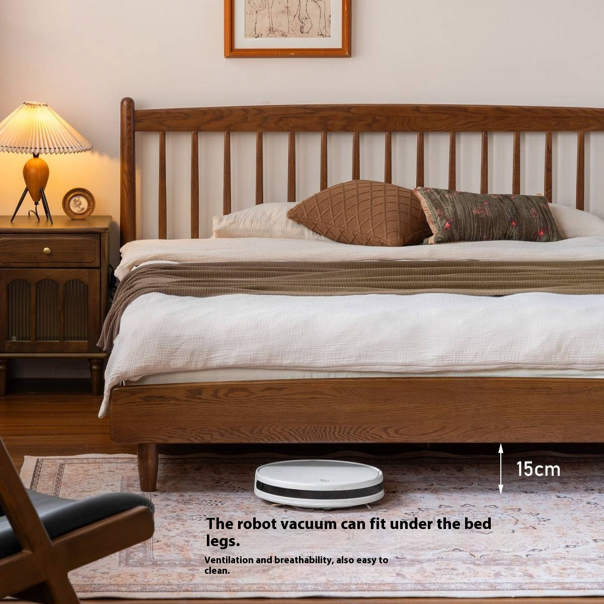 Oak Solid Wood Modern Simple Bed
