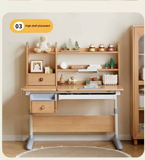 Beech Solid Wood Modern Bookshelf