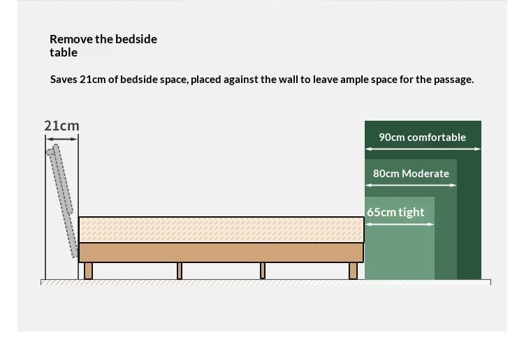 Oak Solid Wood Platform Bed, Headboard-Free Bed