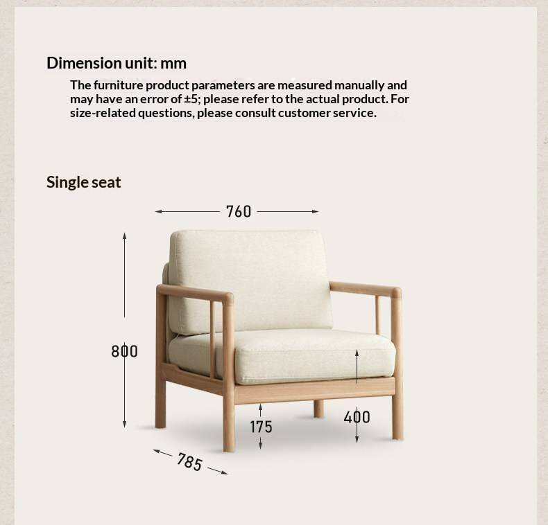 Ash Solid Wood Single Armchair