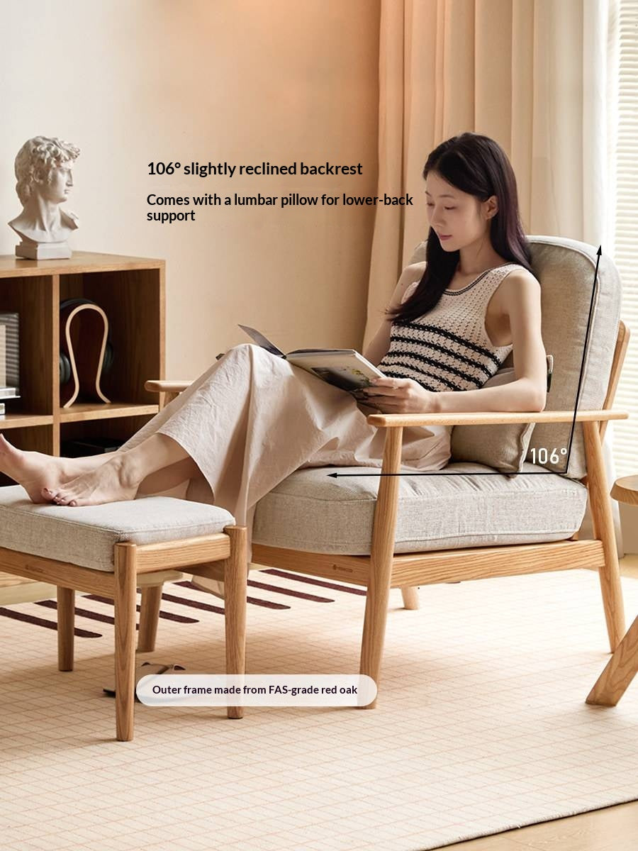 Oak Solid Wood Scandinavian Casual armChair