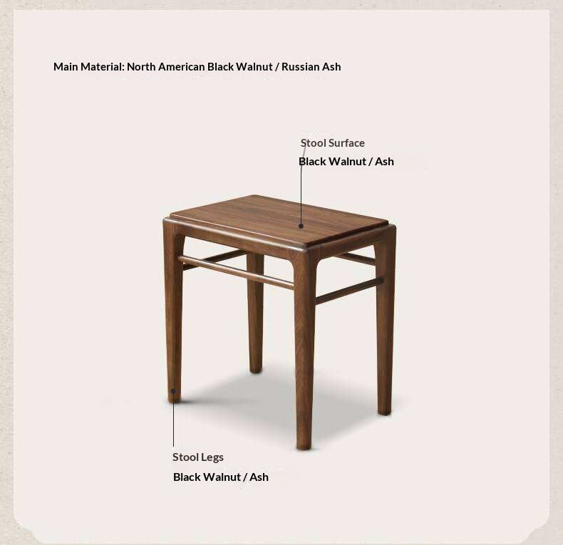 ASh Solid Wood Makeup Stool